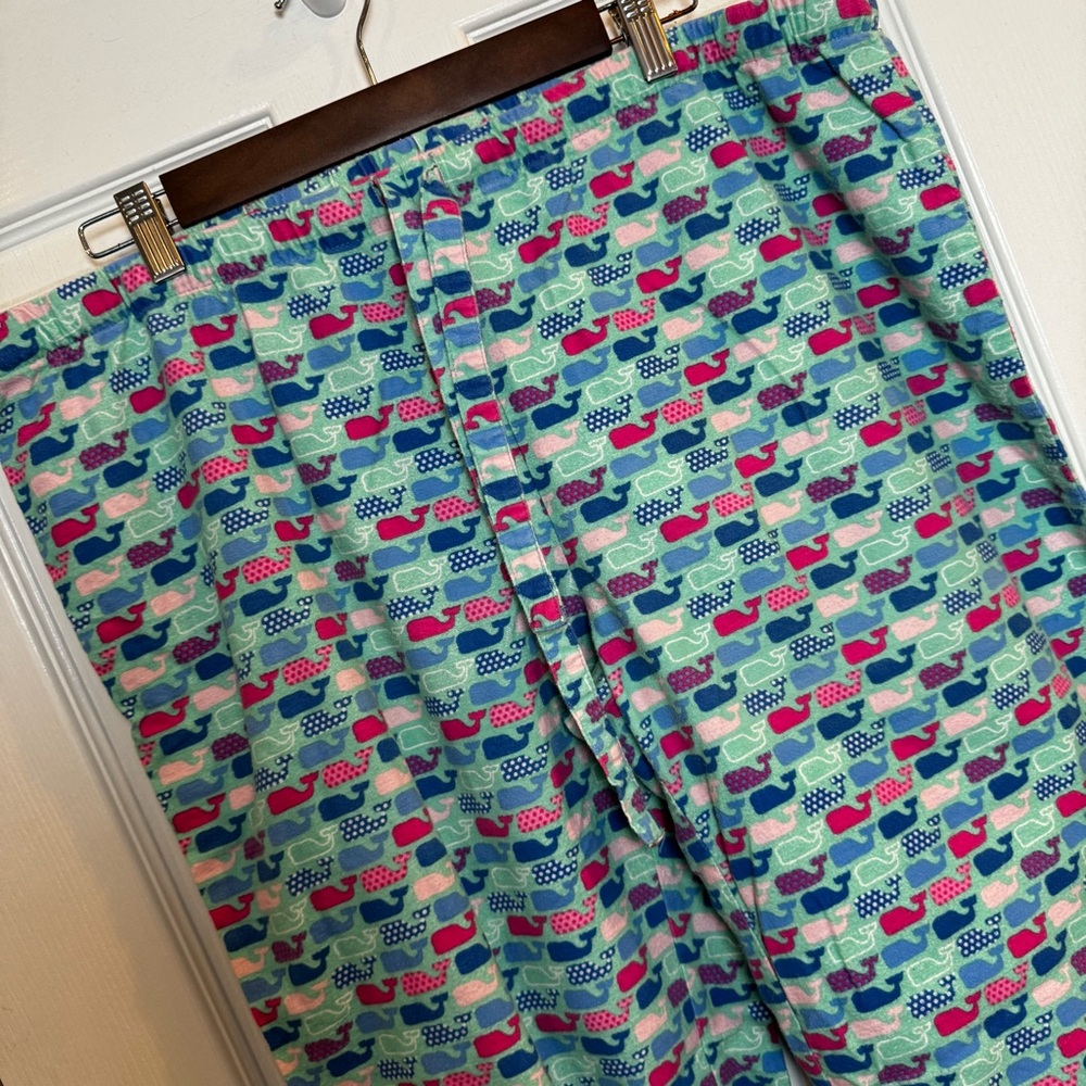 Vineyard Vines Whale Print Flannel Pajama Pants 100% Cotton Size Large